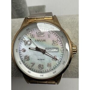 Fossil AM-4334 New‎ Battery Maddox Ladies MOP Watch 38MM 6.5" M7